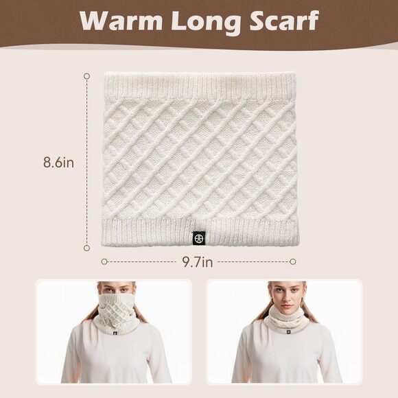 Winter Hat Beanie Scarf Touchscreen Glovess Set For Women, 5419